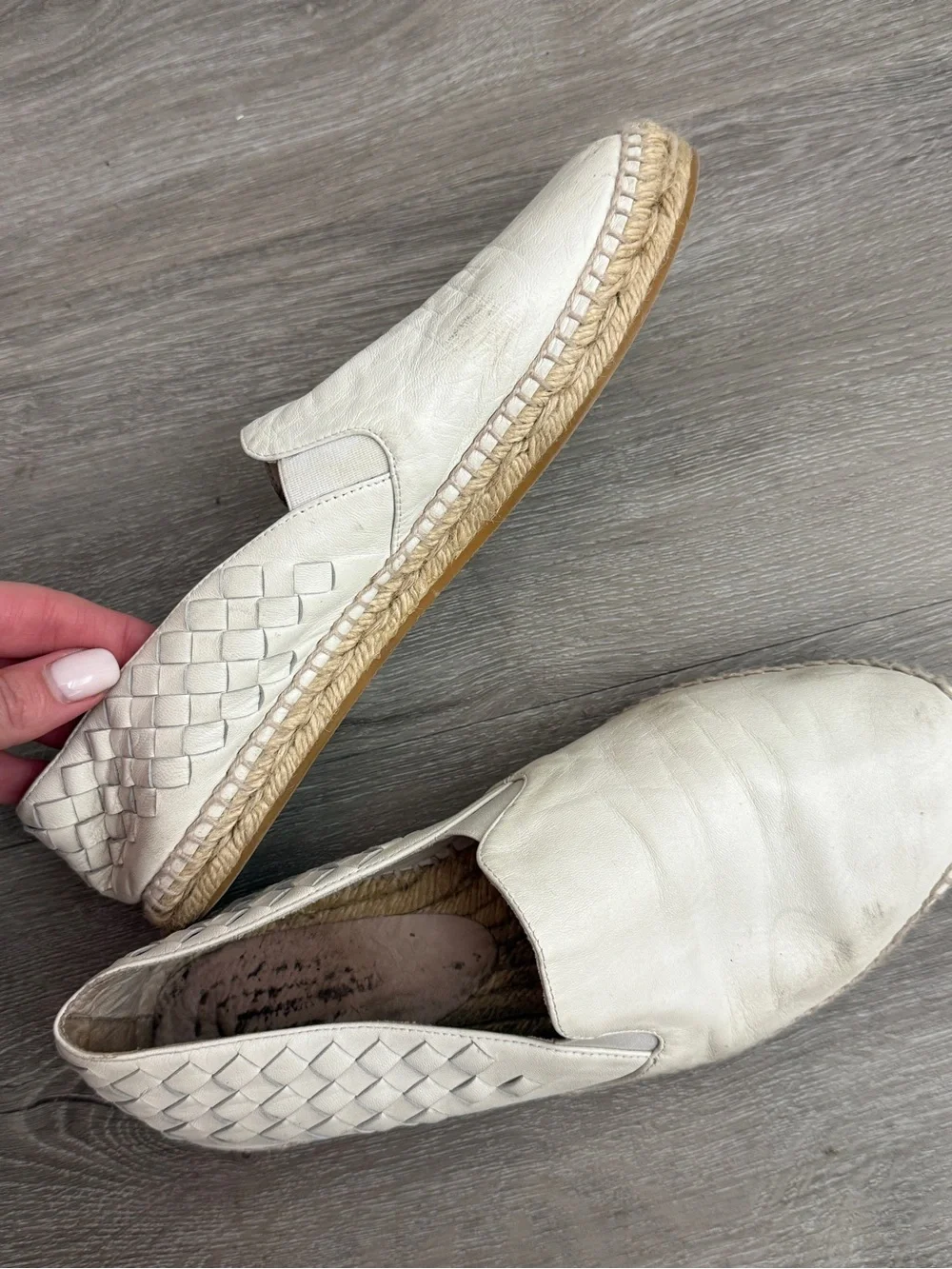 Bottega Veneta Cream Intrecciato Leather Espadrilles size 40